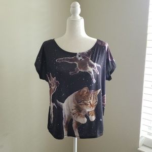 Journey's SPACE CAT Oversized Shirt M